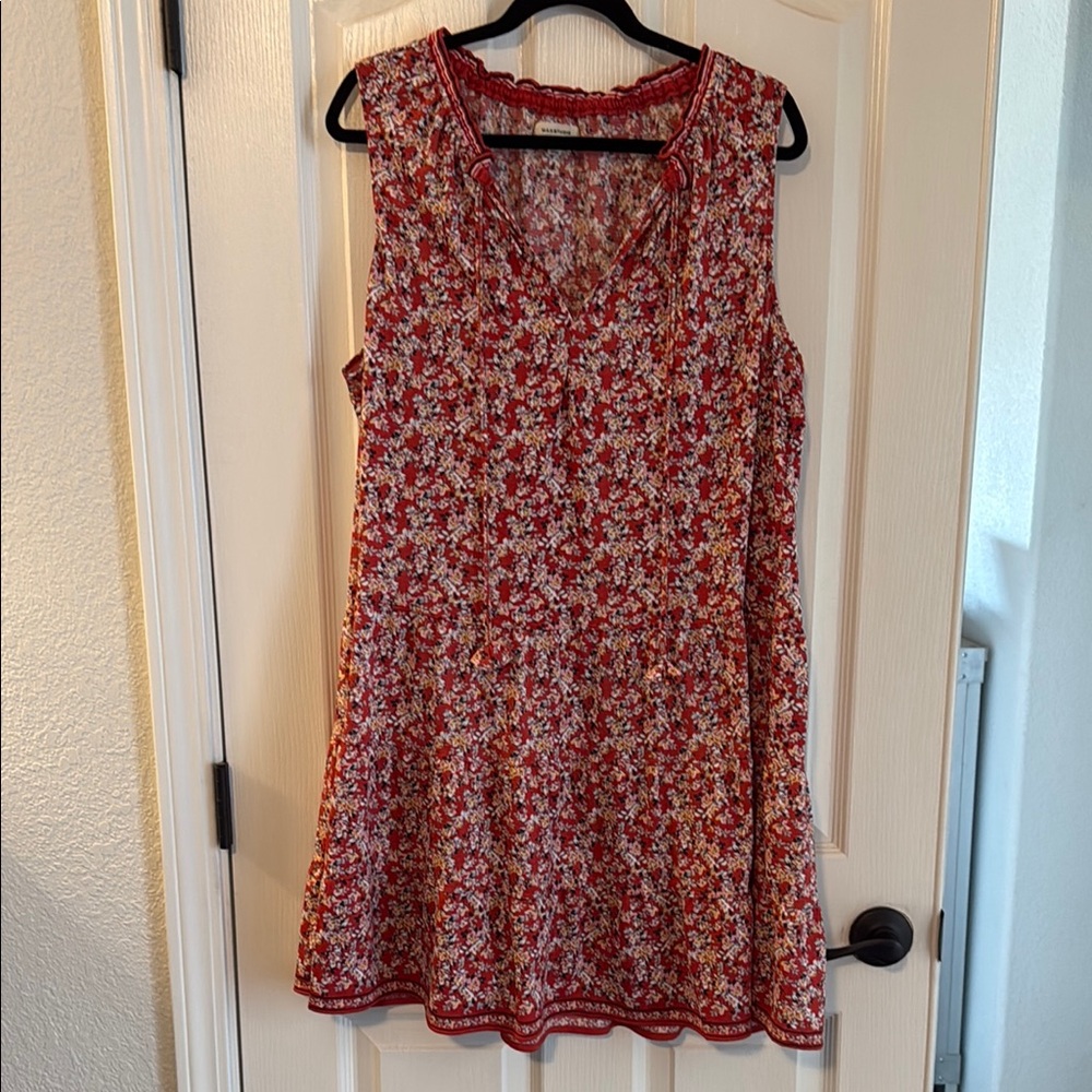 Max Studio Red Sleeveless Sundress Midi
